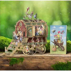 Paper D'Art 3D Pop Up Card with Mouse Caravan: 3D Pop Up Greeting Card for Kids, Everyday Life