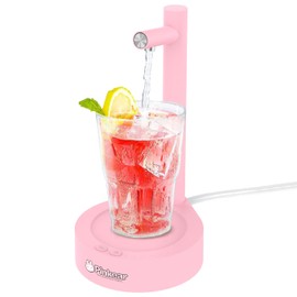 Desktop Water Dispenser for 5 Gallon Bottle, Mottinhill Portable Tabletop Electric Rechargeable Water Dispensers for 1-5 Gallon Jug for Home, Office, Camping, Outdoor, (Pink) Easy to Use