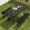 VECELO 3 Piece Folding Picnic Table with 2 Benches, 47.2"
