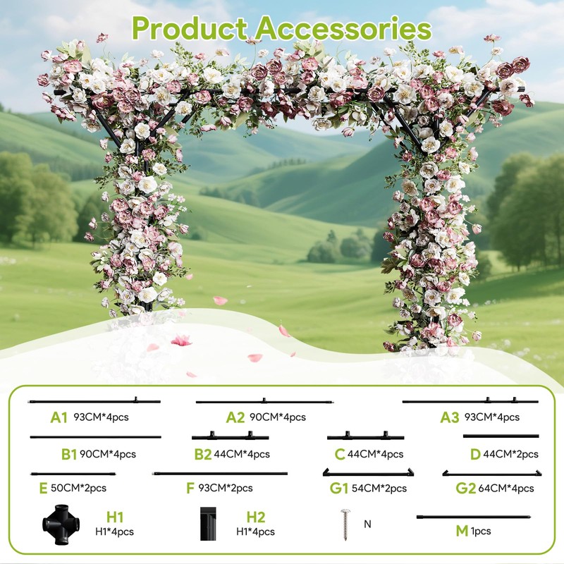 Supersize Flattop Garden Arch, 140.7" L x 106.3" H Garden