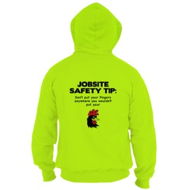 Armed American Supply Hi Vis, Hi Viz Jobsite Tip Cotton/Poly Blend Safety Hoodie for Work, Funny Hooded Sweatshirts for Men, Safety Yellow, Small