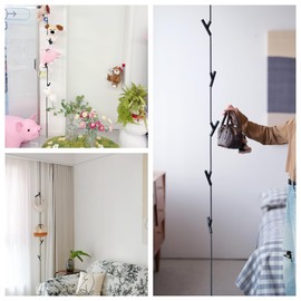 ROPECUBE Black Minimalist Hangers Clothes Drying Rack, 59-Inch Folding Laundry Drying Rack with 5 Hangers