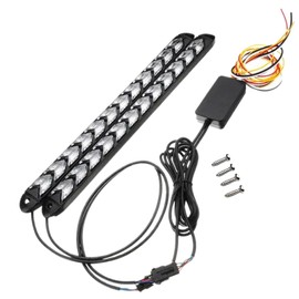 Teagle Blanc LED Flowing Sequential Turn Signal, General Purpose Daylight, High Brightness, 2835, 12V, Orange, Amber, Waterproof, 2 Pieces, 9 Rungs, White