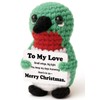 Weming Couple Mini Crochet Hummingbird Plush with Story Sign, Handmade
