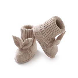 Wugugu Baby Booties Newborn First Walkers Soft Knit Boots Warm Knitted Crib Shoes for Boy Girl Crochet Infant Sock
