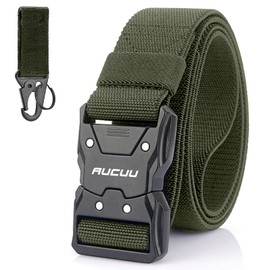 Aucuu Quick Release Tactical Belt, Military Work Belt with Quick Release Metal Buckle, Military Hiking Work Belt, Belt Nylon Canvas Belt, Men's Belt for Outdoor Work Military