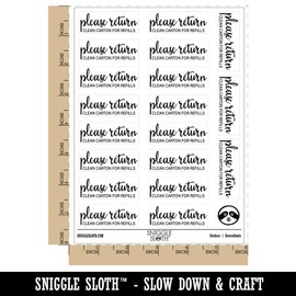 Please Return Clean Carton for Refills Eggs Sticker Pack - Matte Finish - Large 2.00" Size - White