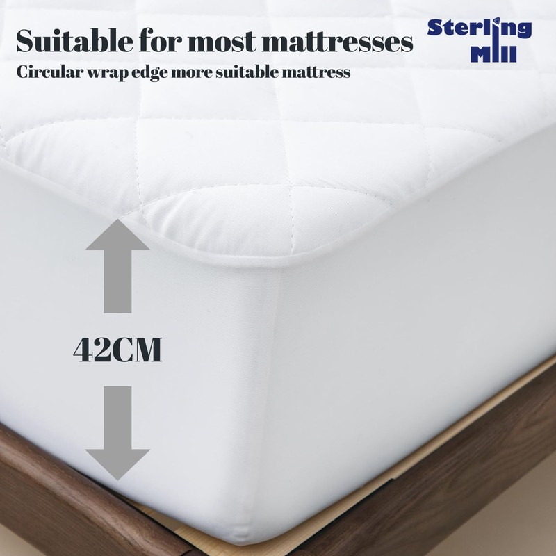 Sterling Mill Premium Quality Extra Deep 17” Waterproof Quilted Fitted
