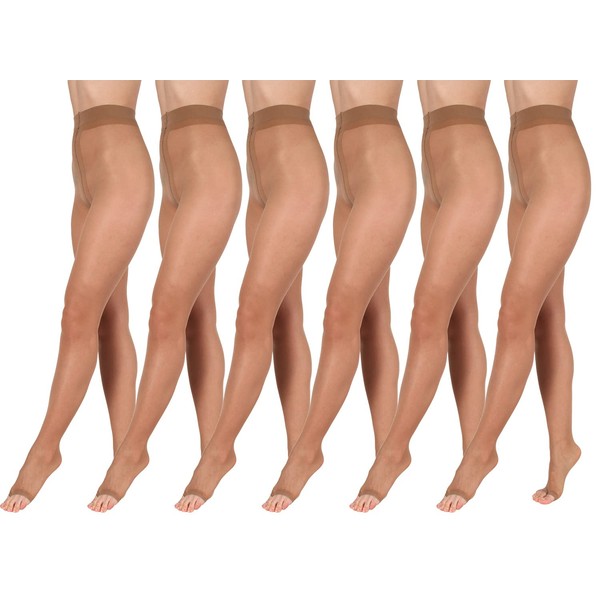 BANANALU 15 Denier Toeless Soft Tights Toeless Transparent Open Toe,