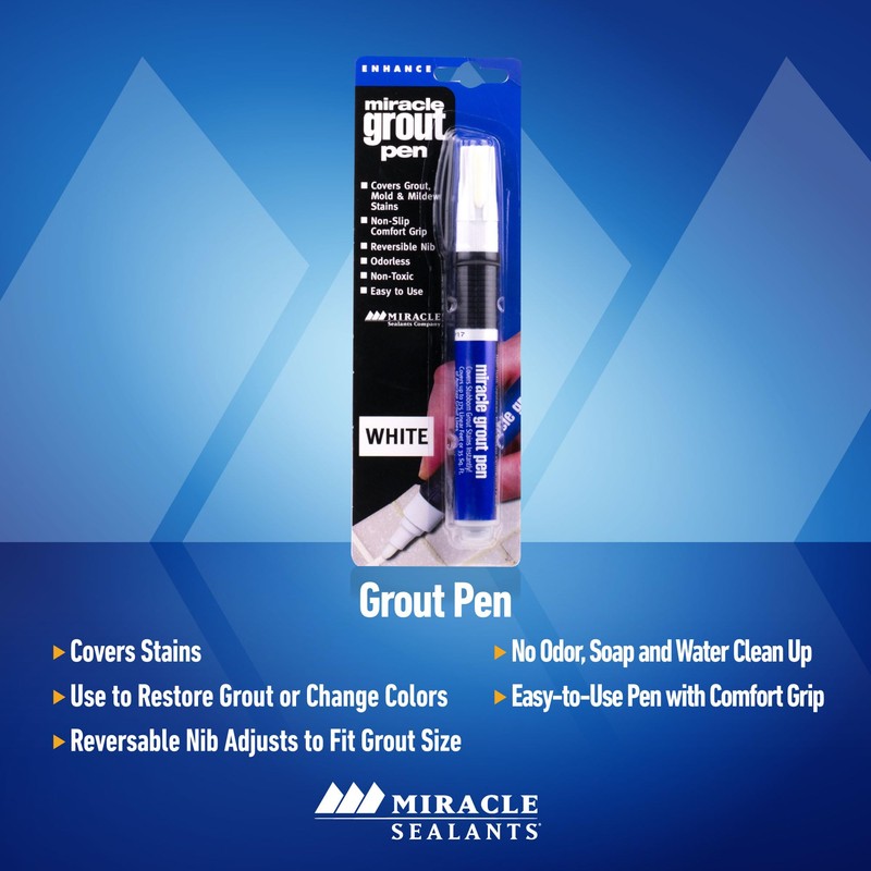 Miracle Sealants Miracle Grout Pen Recolors and Restores Grout Lines,