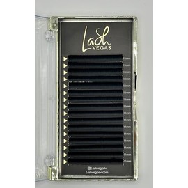 Lash Vegas Easy Fans 0.05 Volume Eyelash Extension D Curl (17mm) – Long Lasting Lash Extensions for Professional Use - 16 Rows