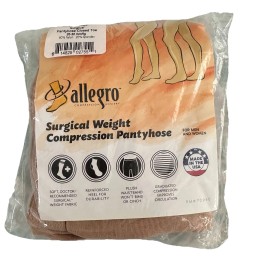 Allegro Medical Compression Pantyhose Support Hose for Women Men 20-30 mmHg Tall Beige