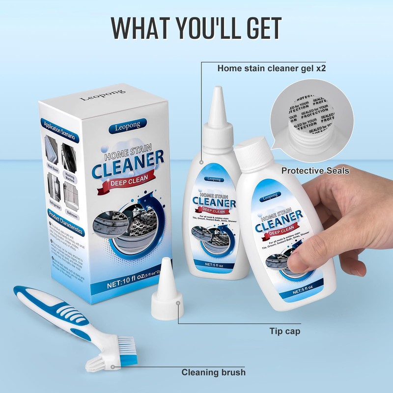 Leopong Home Cleaner Gel, Cleaner for Washing Machine, Refrigerator Strips,