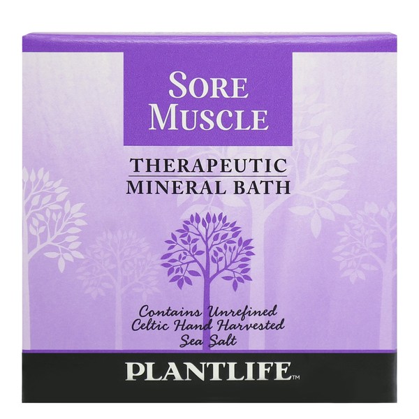 Plantlife Sore Muscle Therapy Bath Salts - Straight from The Plant Natural Aromatherapy Bath Salts - Balance, Calm, and Release Tension in The Body - Made in California 3 oz