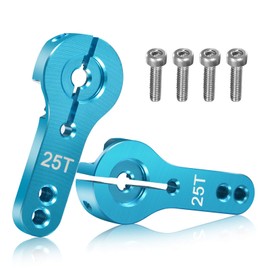 Haruhana Aluminum Alloy RC 1/8 1/10 Size Serration: 25T Servo Horn Servo Arm (Set of 2) Blue