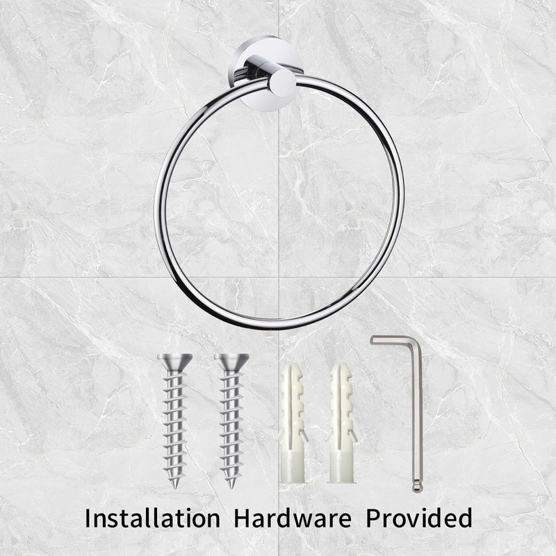 iBathUK Harrow Towel Ring, Stainless Steel Hand Towel Holder, Wall