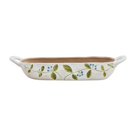 Mud Pie Flower 2 1/4" x 12" CRACKER DISHES, White
