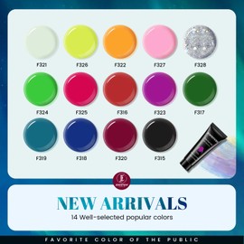 JEWHITENY 14 Colors Poly Nail Gel Kit With U V Lamp Poly Nail Extension Gel All-in-one Kit Builder Strengthen Art Starter DIY At Home Gifts For Women