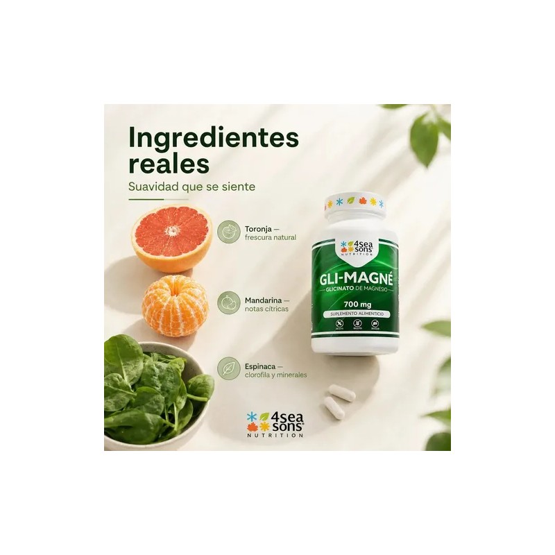 Gli Magné Glicinato Magnesio 700 Vitamina Suplemento Alimenticio Fórmula Avanzada