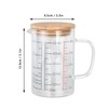 Glass Measuring Cup, Graduated Beaker Mug with Handle and Lid