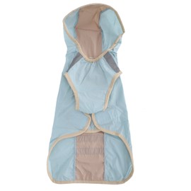 Dog Raincoat Waterproof Adjustable Lightweight Pet Rain Jacket with Safety Reflective StripeLight Blue L