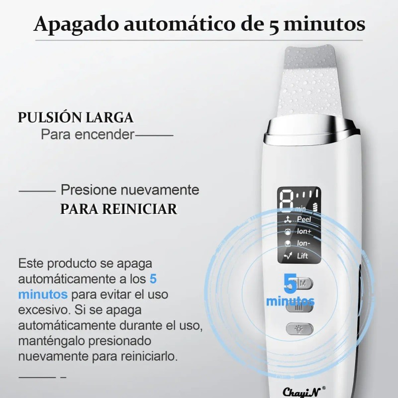 Limpiador Facial Limpieza Eléctrico Ultrasónica Scrubber
