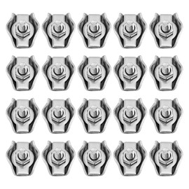 Smgda Wire Clips 20pcs M3 304 Stainless Steel Wire Rope Clip Simple Clamp Cable Clamp (M3)