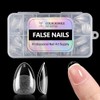 Puntas de uñas extracortas almendradas de cobertura completa - 216