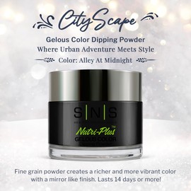 SNS Healthy Natural Nails SNS Nail Dip Powder, Gelous Color Dipping Powder - Alley at Midnight (Black, Cream) - Long-Lasting Dip Nail Color Lasts 14 Days - Low-Odor & No UV Lamp Required - 1 OZ