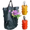 Qhinaster 3 pcs Hanging Planter Bag with Handles, Plastic Hanging