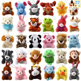 27pcs mini peluches para niños, decoración de llavero para animales infantiles, rellenos de cestas, rellenos de bolsas de golosinas