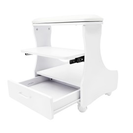 YIYIBYUS Foot Bath Stool,Pedicure Foot Rest w/Wheels,Portable Manicure Foot Rest, Foot Bath Spa Trolley Cart, Multi-Functional Footrest Pedicure for Home Bathroom Salon Supplies (Whiite)