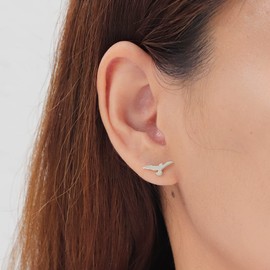 Boma Jewelry Sterling Silver Soaring Eagle Bird SilhouetteStud Earrings