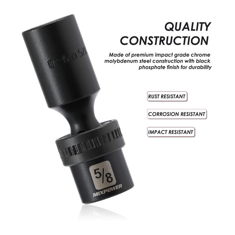 MIXPOWER 3/8" Drive Deep Impact Universal Joint Swivel Socket Set,
