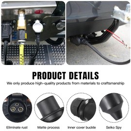 Udbrud Trailer Plug 3-Pin 12 V 24 V and 2 Pieces Socket 3-Pin 3-Pin Plug Socket Tractor with Flat Connector Waterproof Socket Plug 3 Pin for Tractor Car RV Truck Pack of 2
