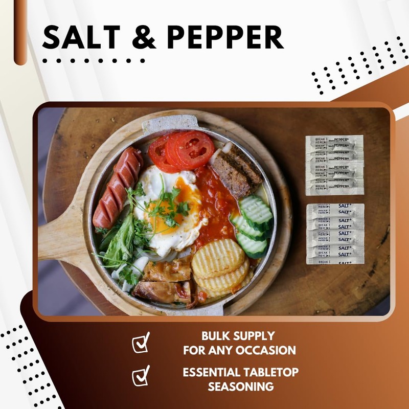 Green Direct Salt and Pepper Packets, 200 pcs, 100 Salt