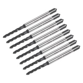 sourcing map 8pcs Metric Spiral Flute Thread Taps, M2 x 0.4 H2 Screw Threading Tap, Nitride Coated 6542 High Speed Steel Machine Tapping Tools for Machinist Repair