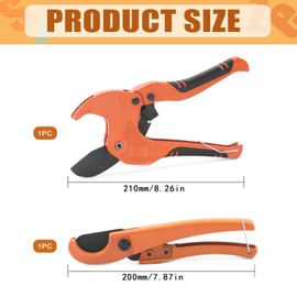 Tanstic 2Pcs Ratchet PVC Pipe Cutter Tool and PEX Straight Cut Cutter, Ratchet-type One-hand Fast Cutting Tube for (1-5/8/'' & 1-3/8/''), A Kit- 2pcs