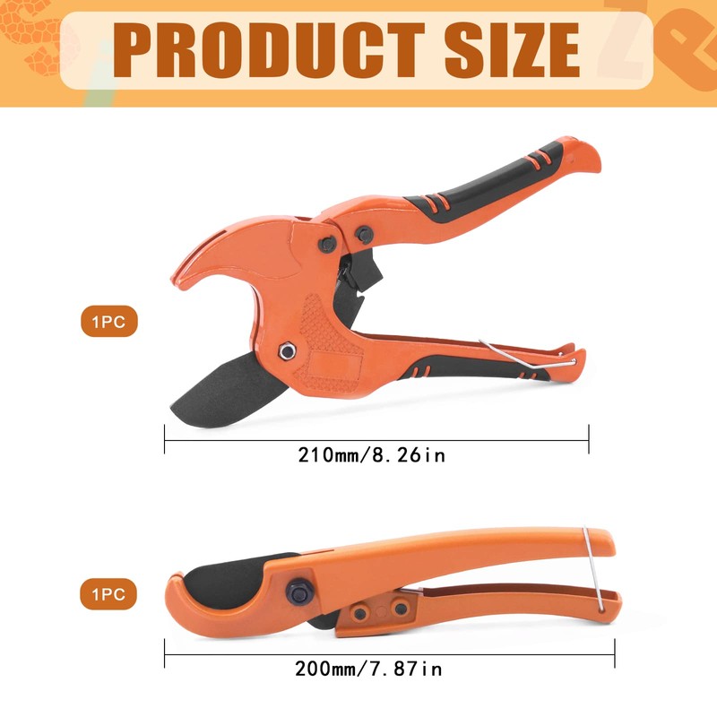Tanstic 2Pcs Ratchet PVC Pipe Cutter Tool and PEX Straight