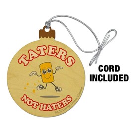 GRAPHICS & MORE Taters Not Haters Tots Funny Humor Wood Christmas Tree Holiday Ornament