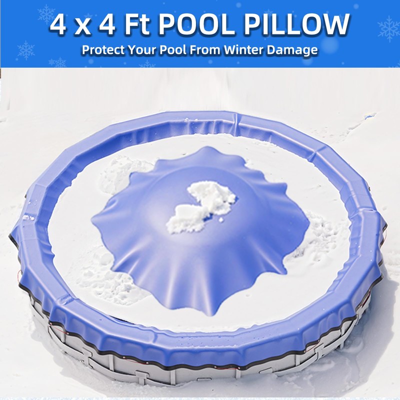 2Pcs 4x4Ft Pool Pillows for Above Ground Pools, 0.4mm PVC