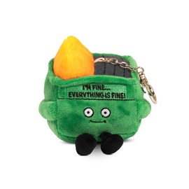 Punchkins Dumpster Fire Bag Charm, Plush Accessory and Hanging Decoration for Purse, Handbag, Backpack, Funny Meme Mother's Day Gift, 3.9” H x 2.8” W x 3.9” L