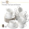 BTaT- White Tea Cups and Saucers, 8oz, Tea Cups Set