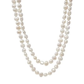 TreasureBay Elegant 8-9mm Freshwater Pearl Necklace for Women (White)