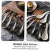 BIUDECO 3pcs Japanese Style Ceramic Serving Spoon Kitchen Tool for