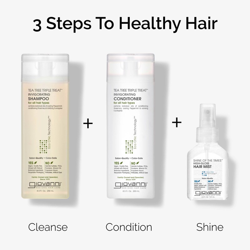 GIOVANNI Tea Tree Triple Treat Invigorating Shampoo - Cooling Peppermint,