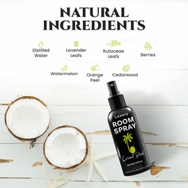 605Products Luxury Room & Air Freshener Spray - Long Lasting Odor Eliminator, Essential Oils, Home Fragrance Supplies - 3.4oz Coconut Beach (2-Pack)