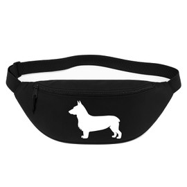 Huuraa Bauchtasche Welsh Corgi Pembroke Silhouette Geschenk 2,5 Liter Black Welsh Corgi Pembroke Geschenkidee