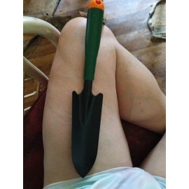 True Living Garden Handheld Metal Transplanter - Green Plastic Grip - NEW