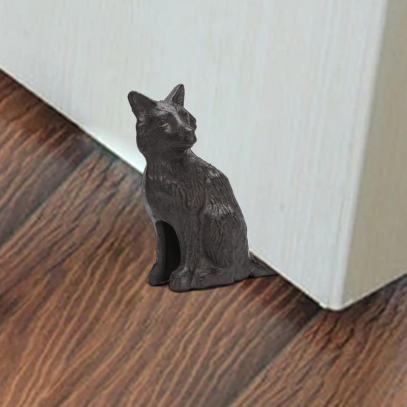 BRASSTAR Cast Iron Animal Door Stopper Fox Shape Heavy Duty